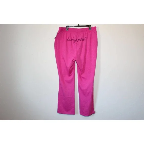 NWT Baby Phat Y2K Bling Logo Sweatpants Rhinestone Pink Plus Size 2X H14232 - Picture 6 of 13